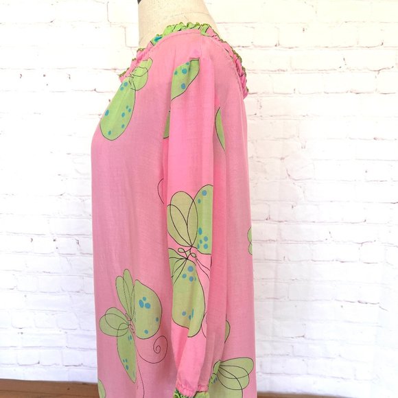 70's Cover Up - Pink with Butterflies - Size - Medium Bathing Suit Cover Up - Picture 6 of 9